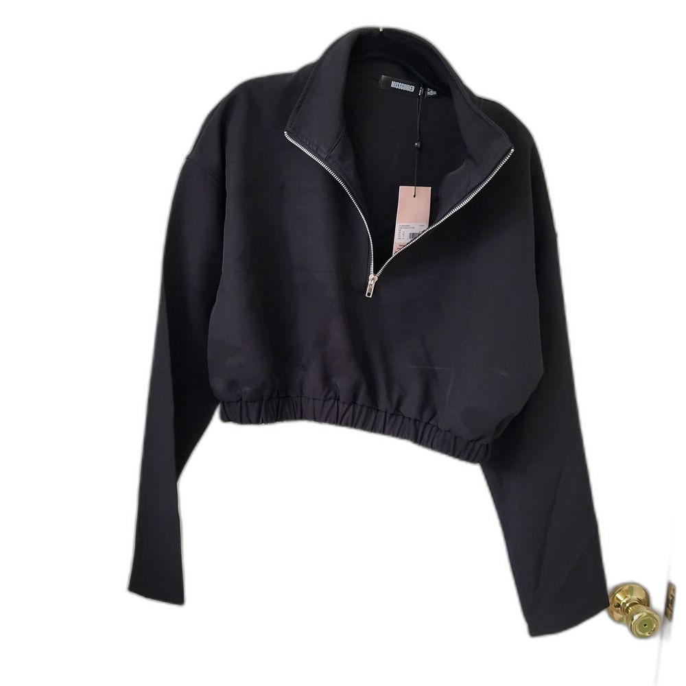 NEW Missguided Black Cropped Boxy Warm-up